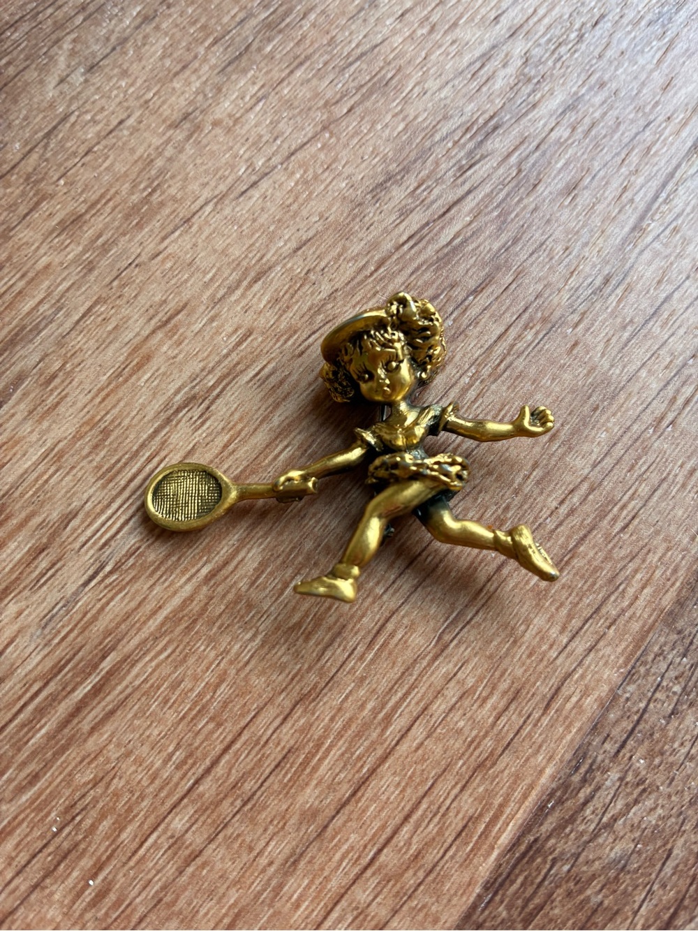 Tortolani Vintage Gold Tennis Brooch Pin